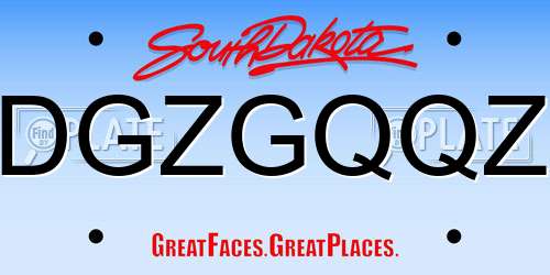 DGZGQQZ South Dakota License Plate