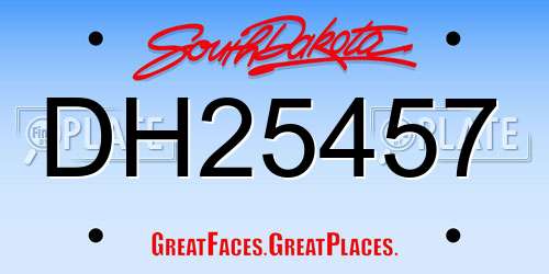 DH25457 South Dakota License Plate