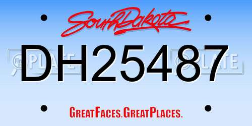 DH25487 South Dakota License Plate