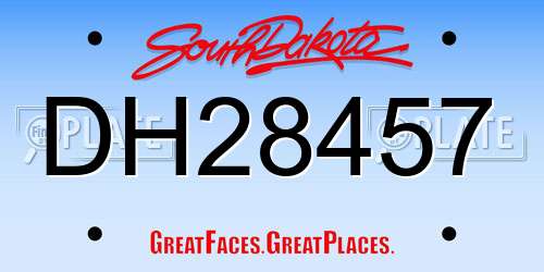 DH28457 South Dakota License Plate