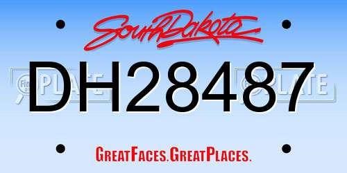 DH28487 South Dakota License Plate