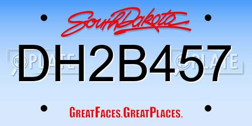 DH2B457 South Dakota License Plate