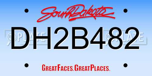 DH2B482 South Dakota License Plate