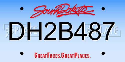 DH2B487 South Dakota License Plate