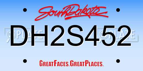 DH2S452 South Dakota License Plate