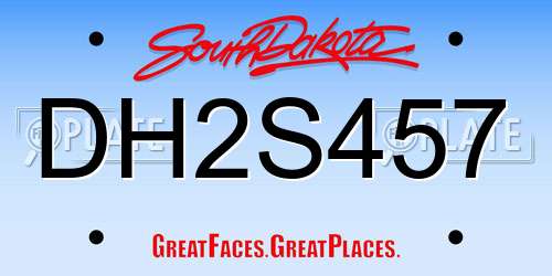 DH2S457 South Dakota License Plate