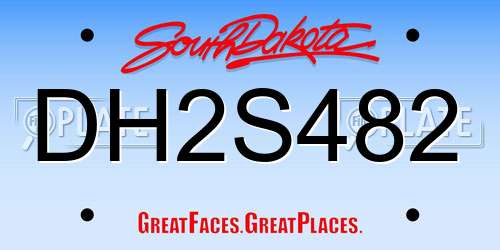 DH2S482 South Dakota License Plate