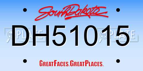 DH51015 South Dakota License Plate