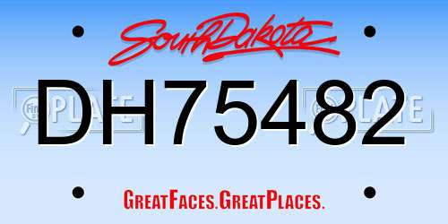 DH75482 South Dakota License Plate