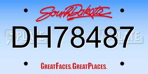 DH78487 South Dakota License Plate