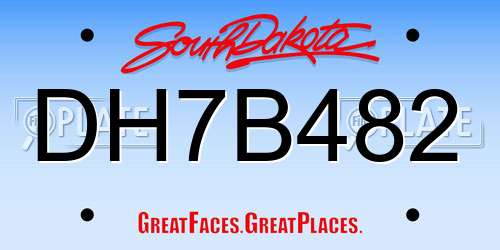DH7B482 South Dakota License Plate
