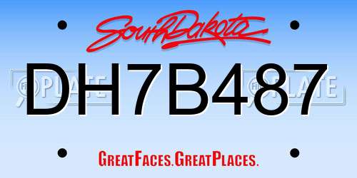 DH7B487 South Dakota License Plate