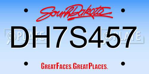 DH7S457 South Dakota License Plate