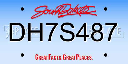 DH7S487 South Dakota License Plate