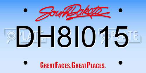DH8I015 South Dakota License Plate