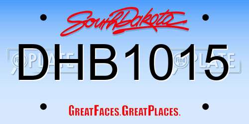 DHB1015 South Dakota License Plate
