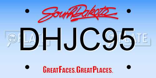 DHJC95 South Dakota License Plate