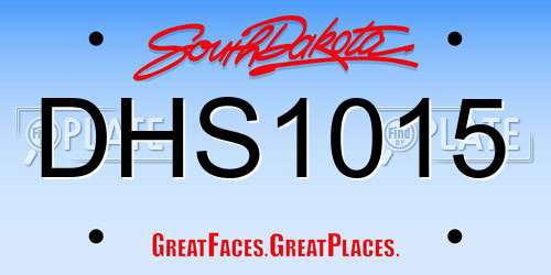 DHS1015 South Dakota License Plate