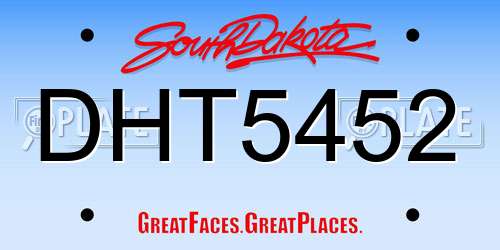 DHT5452 South Dakota License Plate