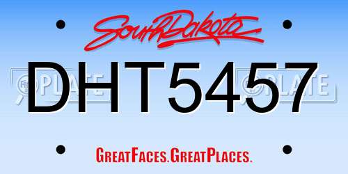 DHT5457 South Dakota License Plate
