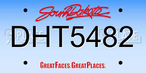 DHT5482 South Dakota License Plate