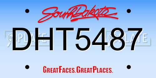 DHT5487 South Dakota License Plate