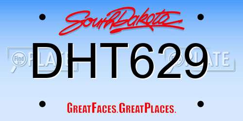 DHT629 South Dakota License Plate