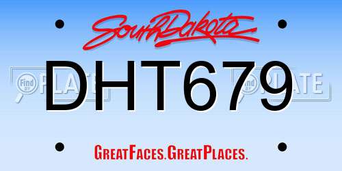 DHT679 South Dakota License Plate
