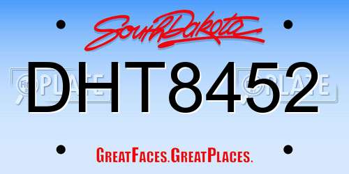 DHT8452 South Dakota License Plate