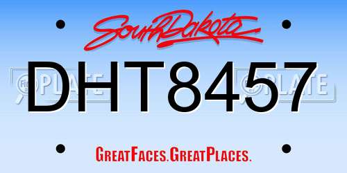 DHT8457 South Dakota License Plate