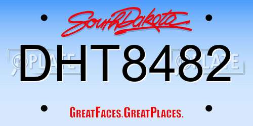 DHT8482 South Dakota License Plate