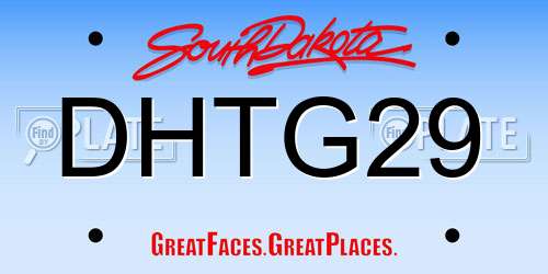 DHTG29 South Dakota License Plate