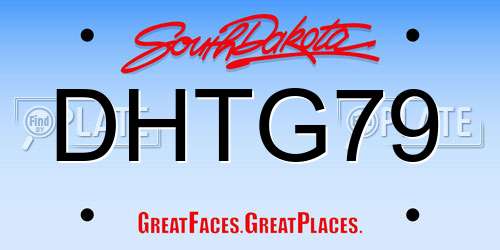 DHTG79 South Dakota License Plate