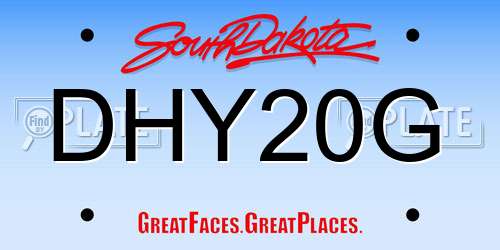 DHY20G South Dakota License Plate