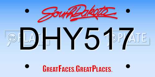 DHY517 South Dakota License Plate