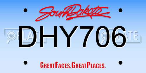 DHY706 South Dakota License Plate