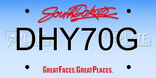 DHY70G South Dakota License Plate