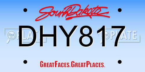 DHY817 South Dakota License Plate
