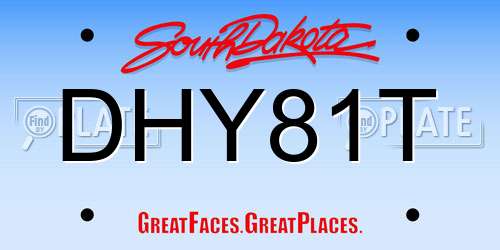 DHY81T South Dakota License Plate