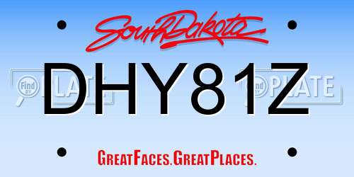 DHY81Z South Dakota License Plate