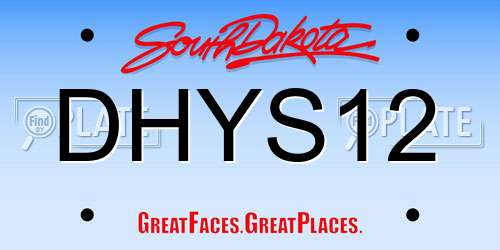 DHYS12 South Dakota License Plate