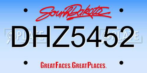 DHZ5452 South Dakota License Plate
