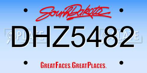 DHZ5482 South Dakota License Plate