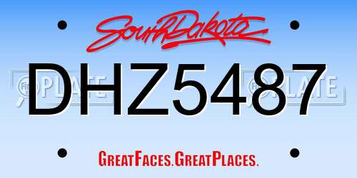 DHZ5487 South Dakota License Plate