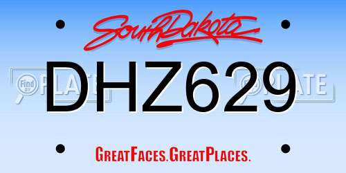 DHZ629 South Dakota License Plate