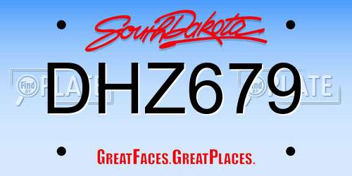 DHZ679 South Dakota License Plate
