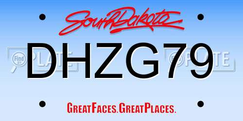 DHZG79 South Dakota License Plate