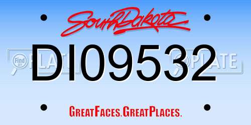 DI09532 South Dakota License Plate