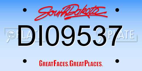 DI09537 South Dakota License Plate