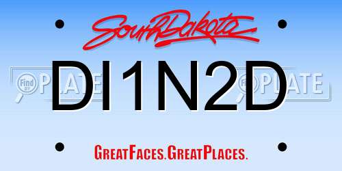 DI1N2D South Dakota License Plate